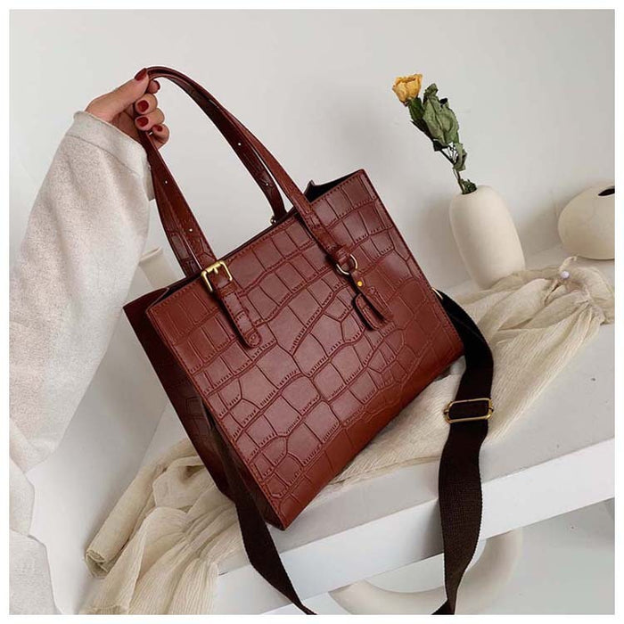 Stone pattern broadband tote bag