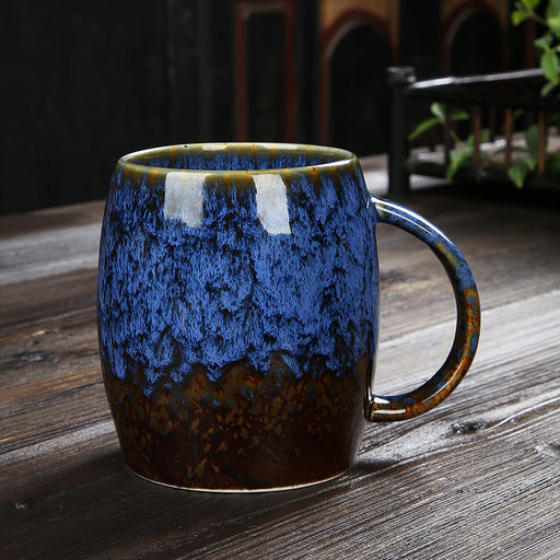Creative Personality Mug Large-Capacity Simple Ceramic Mug For Men And Women Couples Japanese Coffee Cup Kiln Change Drinking Cup