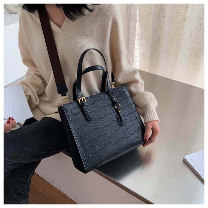 Stone pattern broadband tote bag